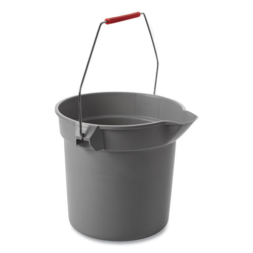 10 Quart Plastic Utility Pail, Plastic, Gray, 10.5" Dia.