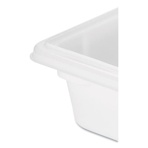 Food/tote Boxes, 3.5 Gal, 18 X 12 X 6, White, Plastic.