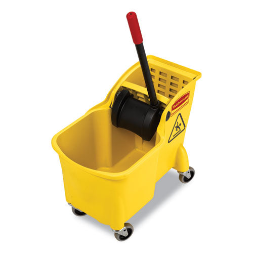 Tandem 31-quart Bucket/wringer Combo, Reverse, Yellow.