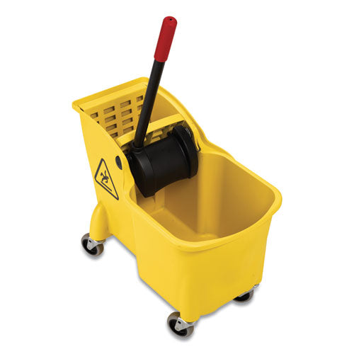 Tandem 31-quart Bucket/wringer Combo, Reverse, Yellow.