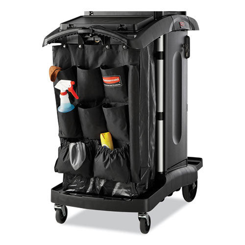 Fabric 9-pocket Cart Organizer, 19.75 X 1.5 X 28, Black.