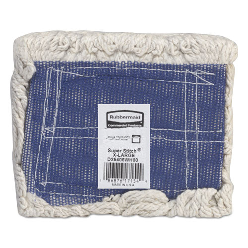 Super Stitch Blend Mop, Cotton/synthetic, X-large, White, 6/carton.