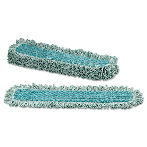 Hygen Microfiber Fringed Dust Mop Pad, 24w X 9d, Green.