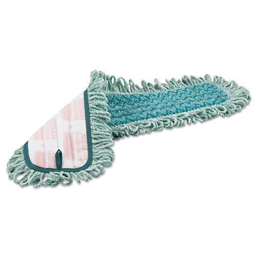 Hygen Microfiber Fringed Dust Mop Pad, 24w X 9d, Green.