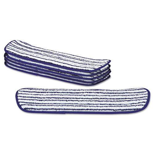 Microfiber Finish Pad, 18 X 5.5, Blue/white, 6/box.