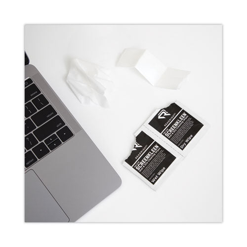 Two Step Screenkleen Wet And Dry Cleaning Wipes, 5 X 5, Unscented, 40/box.