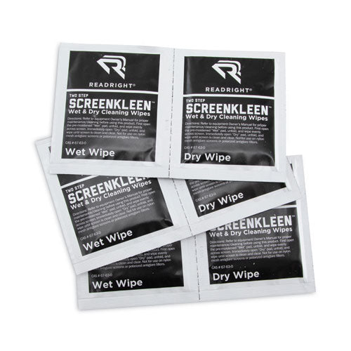 Two Step Screenkleen Wet And Dry Cleaning Wipes, 5 X 5, Unscented, 40/box.