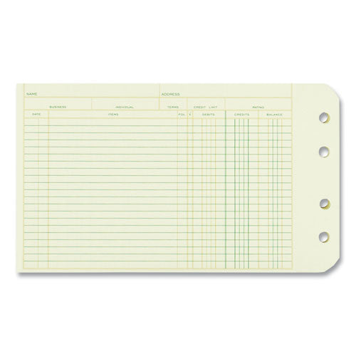 Four-ring Binder Refill Sheets, 5 X 8.5, Green, 100/pack.