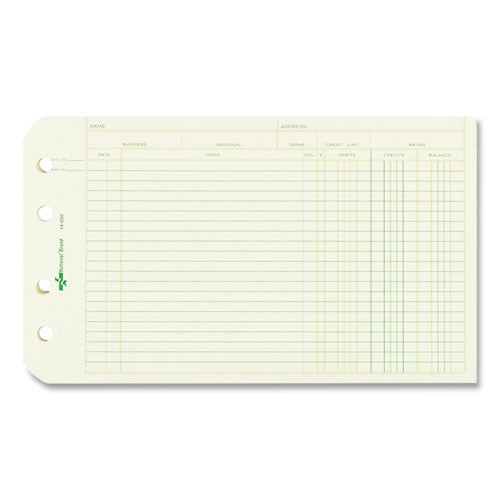 Four-ring Binder Refill Sheets, 5 X 8.5, Green, 100/pack.