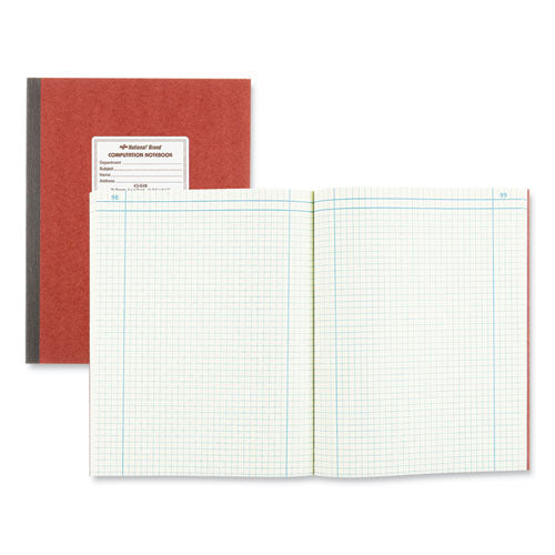 Computation Notebook, Quadrille Rule (4 Sq/in), Brown Cover, (75) 11.75 X 9.25 Sheets.