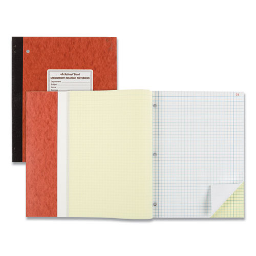 Duplicate Laboratory Notebooks, Stitched Binding, Quadrille Rule (4 Sq/in), Brown Cover, (200) 11 X 9.25 Sheets.