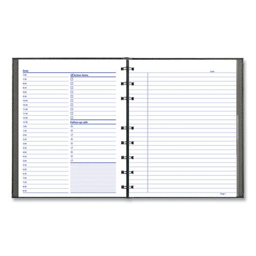 Notepro Undated Daily Planner, 9.25 X 7.25, Black Cover, Undated.