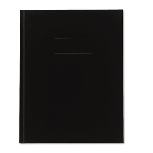 Business Notebook With Self-adhesive Labels, 1-subject, Medium/college Rule, Black Cover, (192) 9.25 X 7.25 Sheets.