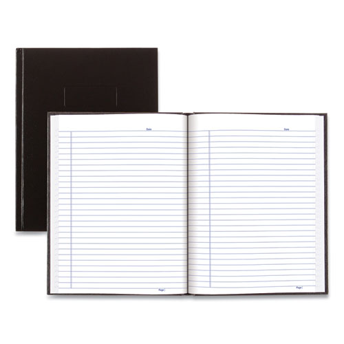 Business Notebook With Self-adhesive Labels, 1-subject, Medium/college Rule, Black Cover, (192) 9.25 X 7.25 Sheets.