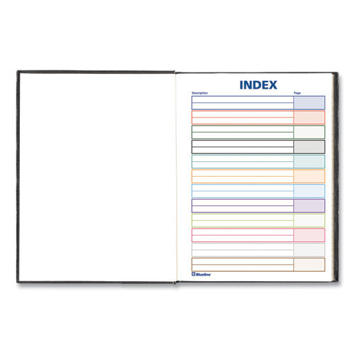 Business Notebook With Self-adhesive Labels, 1-subject, Medium/college Rule, Black Cover, (192) 9.25 X 7.25 Sheets.