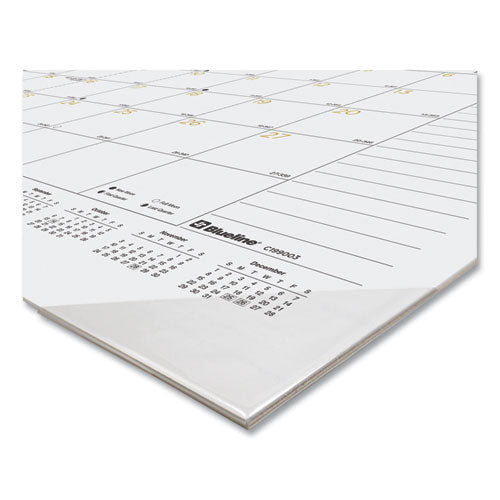 Gold Collection Monthly Desk Pad Calendar,22 X 17, White Sheets, Black Headband, Clear Corners, 12-month (jan To Dec): 2025