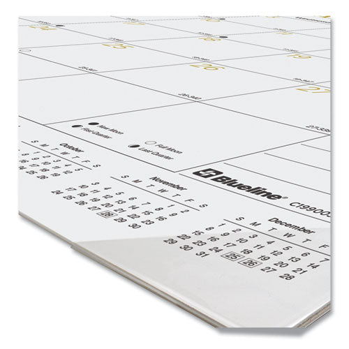 Gold Collection Monthly Desk Pad Calendar,22 X 17, White Sheets, Black Headband, Clear Corners, 12-month (jan To Dec): 2025