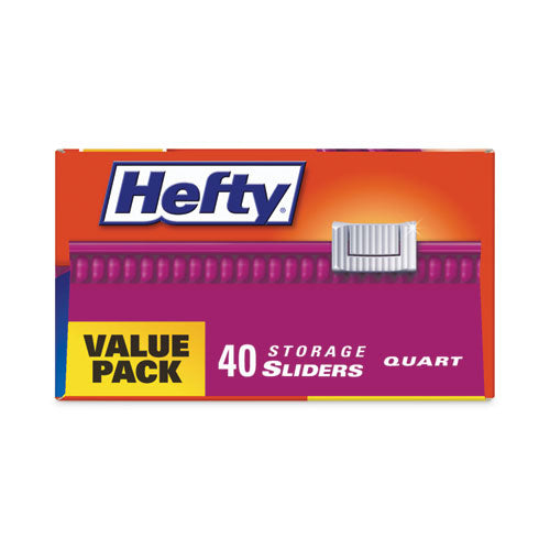 Slider Stand And Fill Food Storage Bags, Quart, 8" X 7", Clear, 40 Bags/box, 9 Boxes/carton.