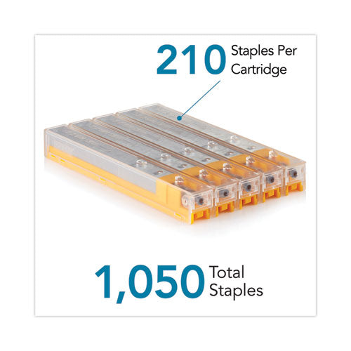 Staple Cartridge, 0.31" Leg, 0.5" Crown, Steel, 210/cartridge, 5 Cartridges/pack, 1,050/pack.