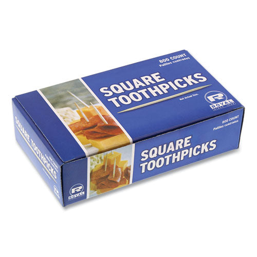 Square Wood Toothpicks, 2.75", Natural, 800/box, 24 Boxes/carton.