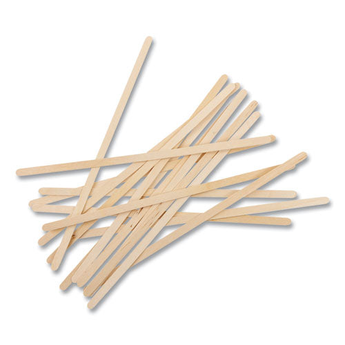 Wood Coffee Stirrers, 7.5" Long, 500/box, 10 Boxes/carton.