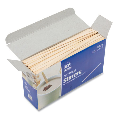 Wood Coffee Stirrers, 7.5" Long, 500/box, 10 Boxes/carton.