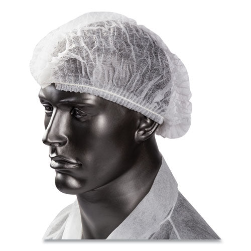 Latex-free Operating Room Cap, Pleated, Polypropylene, 21", White, 100 Caps/pack,10 Packs/carton