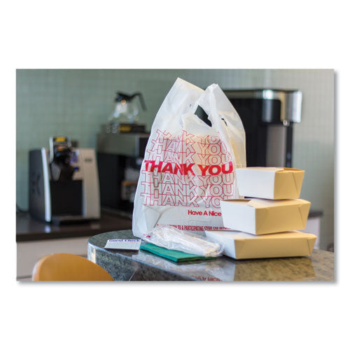 Thank You Bags, 13" X 23" X 23", Red/white, 1,000/carton.