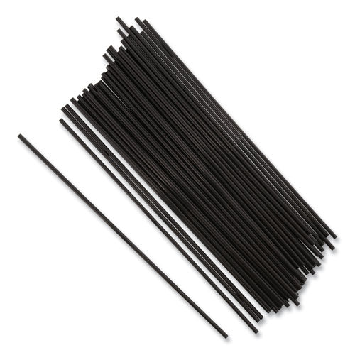 Sip Straws, 7.5", Plastic, Black, 10,000/carton.