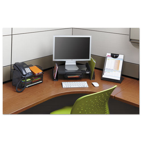 Onyx Angled Mesh Steel Telephone Stand, 11.75 X 9.25 X 7, Black.