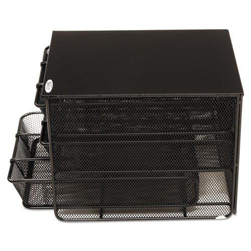 3 Drawer Hospitality Organizer, 7 Compartments, 11.5 X 8.25 X 8.25, Black.