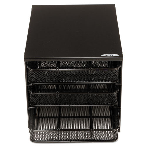 3 Drawer Hospitality Organizer, 7 Compartments, 11.5 X 8.25 X 8.25, Black.