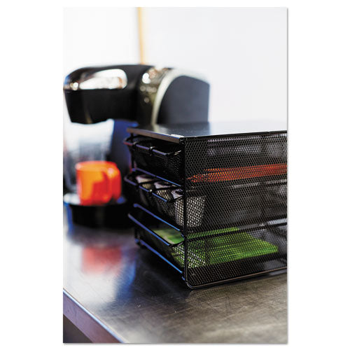 3 Drawer Hospitality Organizer, 7 Compartments, 11.5 X 8.25 X 8.25, Black.