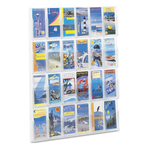 Reveal Clear Literature Displays, 24 Compartments, 30w X 2d X 41h, Clear.