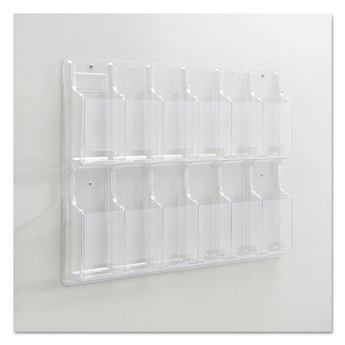 Reveal Clear Literature Displays, 12 Compartments, 30w X 2d X 20.25h, Clear.