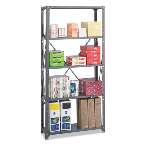 Commercial Steel Shelving Unit, Five-shelf, 36w X 12d X 75h, Dark Gray.