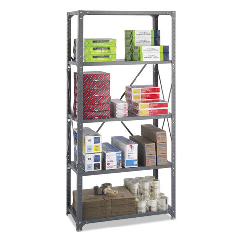 Commercial Steel Shelving Unit, Five-shelf, 36w X 18d X 75h, Dark Gray.