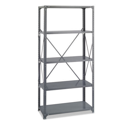 Commercial Steel Shelving Unit, Five-shelf, 36w X 18d X 75h, Dark Gray.