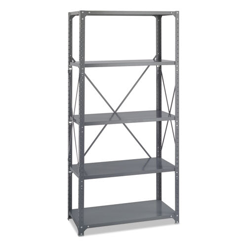 Commercial Steel Shelving Unit, Five-shelf, 36w X 18d X 75h, Dark Gray.