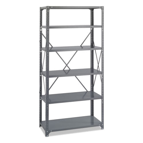 Commercial Steel Shelving Unit, Six-shelf, 36w X 18d X 75h, Dark Gray.