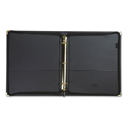 Classic Collection Zipper Ring Binder, 3 Rings, 1.5" Capacity, 11 X 8.5, Black.