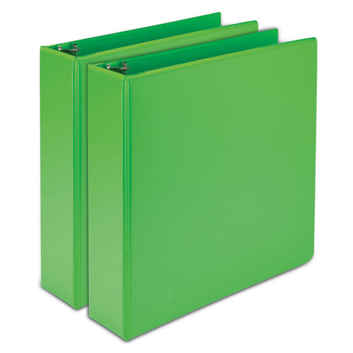 Earth’s Choice Plant-based Durable Fashion View Binder, 3 Rings, 2" Capacity, 11 X 8.5, Lime, 2/pack.