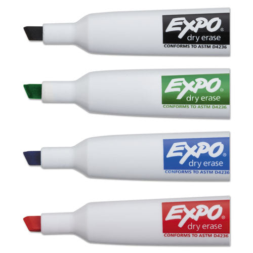 Magnetic Dry Erase Marker, Broad Chisel Tip, Assorted Colors, 4/pack.