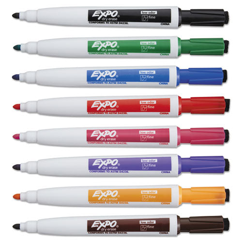 Magnetic Dry Erase Marker, Fine Bullet Tip, Assorted Colors, 8/pack.