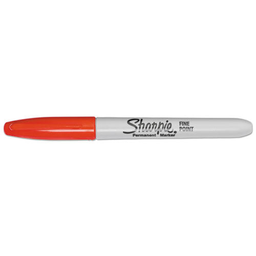 Fine Tip Permanent Marker, Fine Bullet Tip, Red, Dozen.