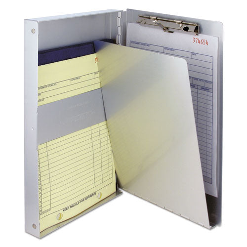 Snapak Aluminum Side-open Forms Folder, 0.38" Clip Capacity, Holds 5 X 9 Sheets, Silver.