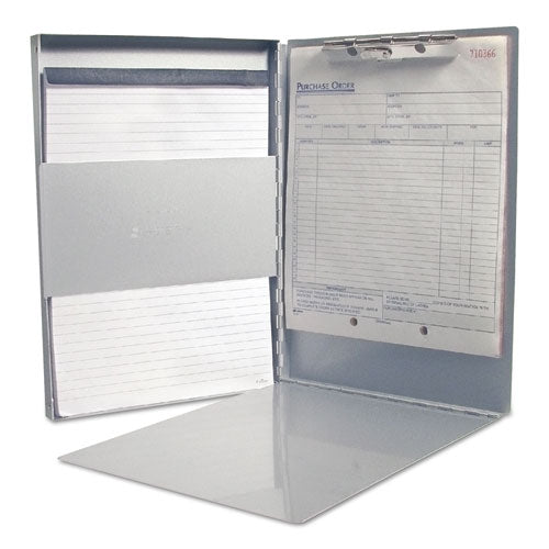 Snapak Aluminum Side-open Forms Folder, 0.5" Clip Capacity, Holds 8.5 X 11 Sheets, Silver.