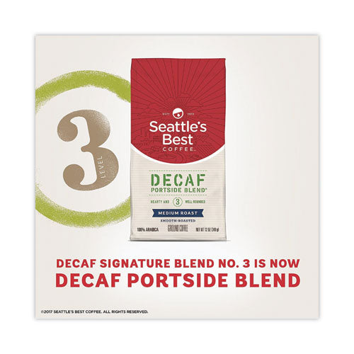 Port Side Blend Ground Coffee, Decaffeinated Medium Roast, 12 Oz Bag, 6/carton.