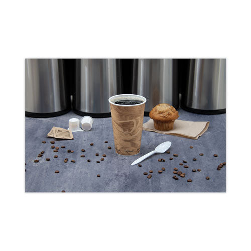 Mistique Hot Paper Cups, 16 Oz, Brown, 50/sleeve, 20 Sleeves/carton.