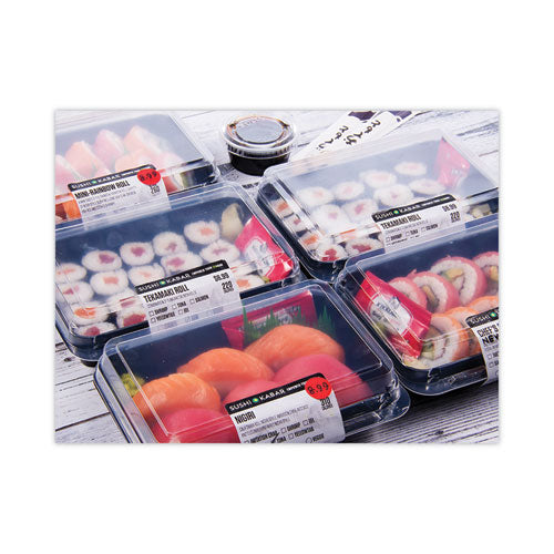 Creative Carryouts Hinged Plastic Hot Deli Boxes, Medium Snack Box, 18 Oz, 6.22 X 5.9 X 2.1, Black/clear, 200/carton.